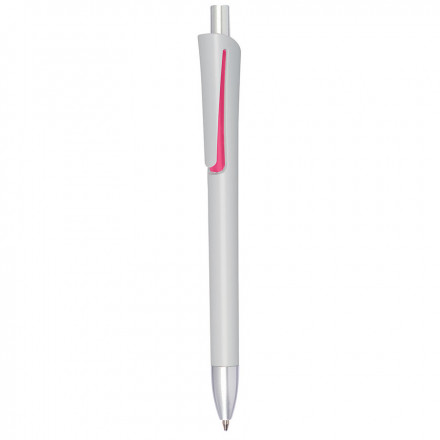 STYLO À BILLE PUBLICITAIRE 'GOLBI' - blanc/rose
