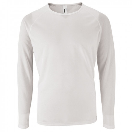 T-SHIRT SPORTIF MANCHES LONGUES PUBLICITAIRE HOMME 'KOURY' 140 GR/M² BLANC - blanc