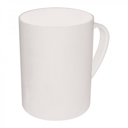 MUG PUBLICITAIRE EN PLASTIQUE 'CUP MUG 25' - transparent givré blanc