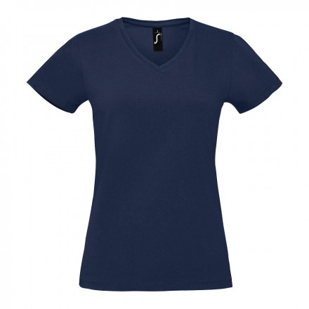 TEE-SHIRT FEMME PUBLICITAIRE COL V 'IMPERIAL V' - french marine