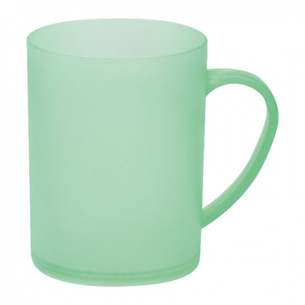 MUG PUBLICITAIRE EN PLASTIQUE 'CUP MUG 25' - transparent givré vert