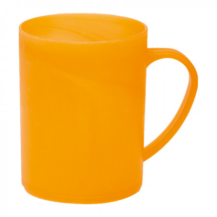 MUG PUBLICITAIRE EN PLASTIQUE 'CUP MUG 25' - transparent givré orange