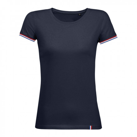 T-SHIRT PERSONNALISABLE POUR FEMME 'RAINBOW' COULEURS - french marine/royal