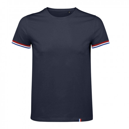 TEE-SHIRT PUBLICITAIRE HOMME 'RAINBOW' COULEURS - french marine/royal