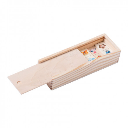 JEU DE DOMINO PERSONNALISÉ EN BOIS 'ANIMALY' - bois