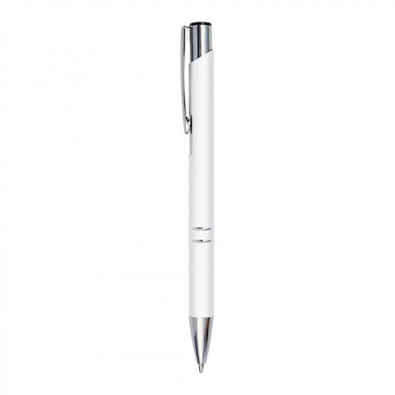 STYLO PUBLICITAIRE EN ALUMINIUM 'OLEG SOFT' - blanc