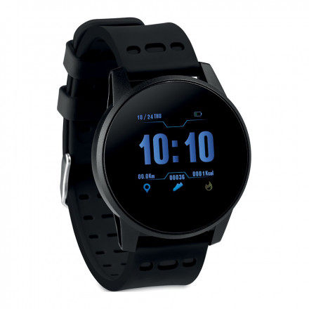 MONTRE CONNECTÉE CARDIO PERSONNALISABLE 'WEARFIT' - noir
