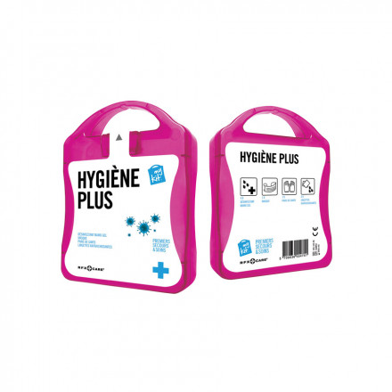 KIT DE PROTECTION PERSONNALISATION QUADRICHROMIE INCLUSE ' MY KIT HYGIENE PLUS' - rose
