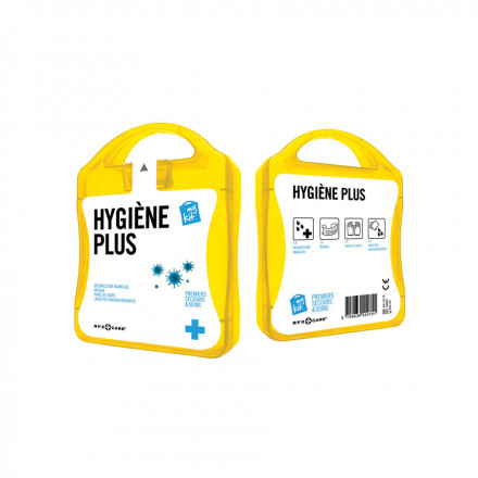 KIT DE PROTECTION PERSONNALISATION QUADRICHROMIE INCLUSE ' MY KIT HYGIENE PLUS' - jaune