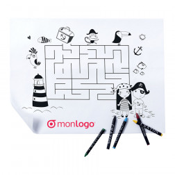 SET DE TABLE PUBLICITAIRE A COLORIER AVEC 5 CRAYONS 'NOÉMIE'