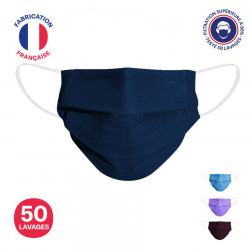 MASQUE UNS1 PUBLICITAIRE - MASQUE GRAND PUBLIC FILTRATION SUPÉRIEURE À 95% - 50 LAVAGES 'BASILE'