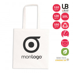 TOTE BAG BLANC COTON ANSES LONGUES 'ANTONIO'