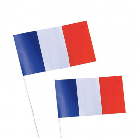 DRAPEAU EN PAPIER PERSONNALISABLE TRICOLORE FRANCE 'VAINQUEUR'