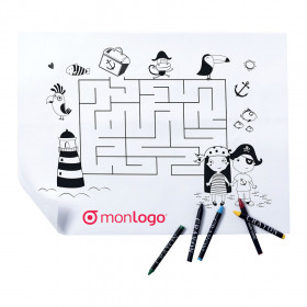 SET DE TABLE PUBLICITAIRE A COLORIER AVEC 5 CRAYONS 'NOÉMIE'