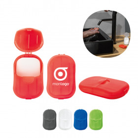 ETUI PUBLICITAIRE AVEC 20 FEUILLES DE SAVON 'APSO'